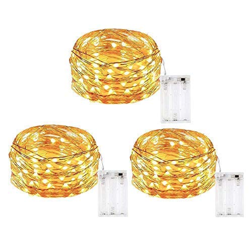 Errol 5 Meter 50 LEDs Copper Wire Fairy Lights for Room Decoration Battery Operated String Lights for Home Decoration Decorative Lights for Room Decoration Pack of 3 - Image 1