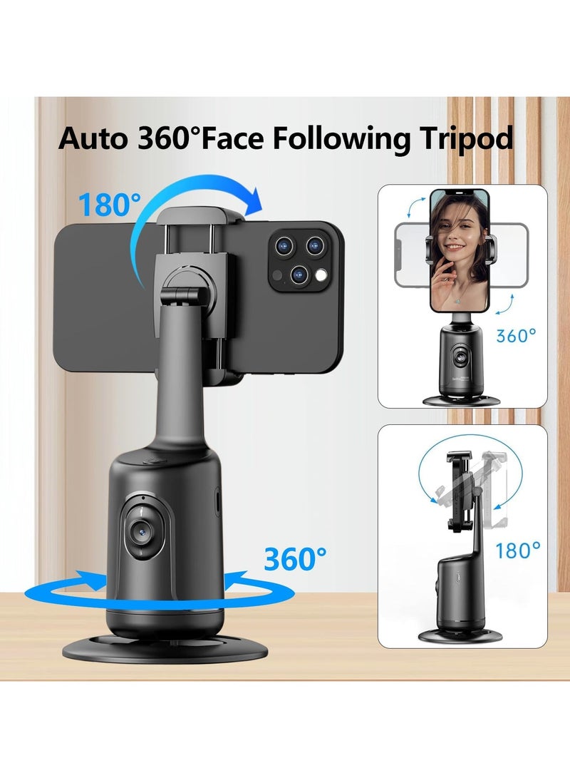General Auto Face Tracking Phone Holder with Remote, 360°Rotation Phone Camera Mount, Face Body Rotating Gesture Control Moving Tripod for Phone Video,Vlog No APP -Black  - Image 3