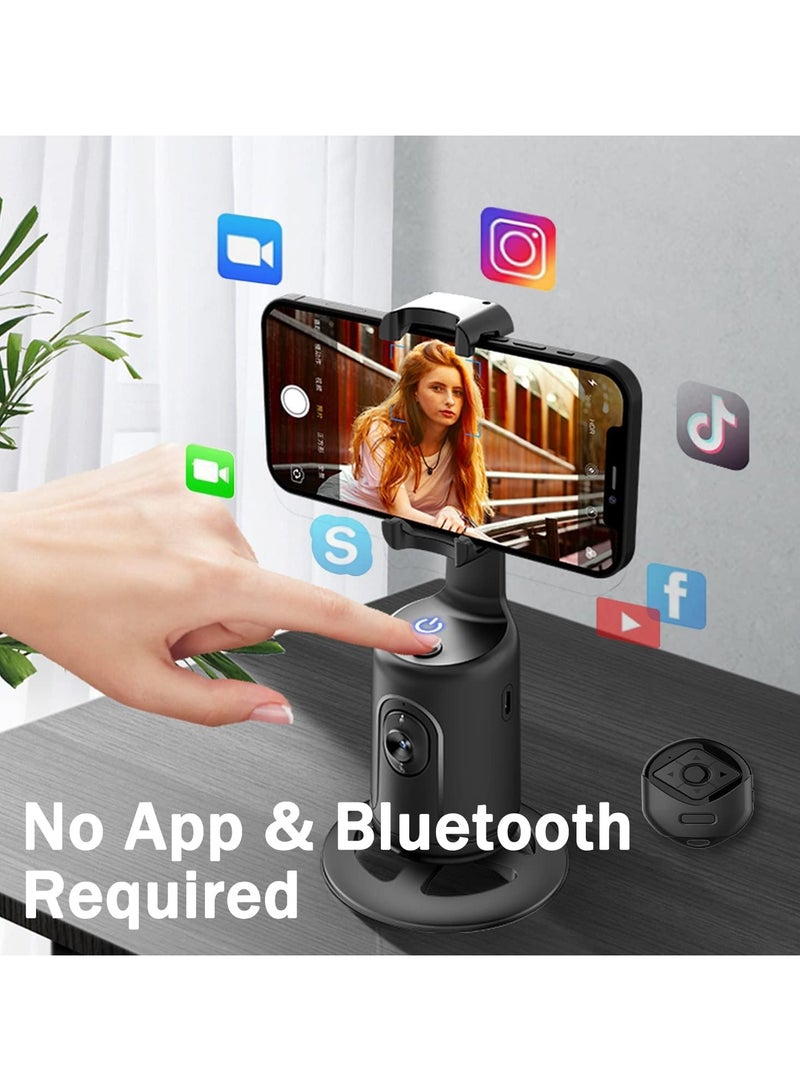 General Auto Face Tracking Phone Holder with Remote, 360°Rotation Phone Camera Mount, Face Body Rotating Gesture Control Moving Tripod for Phone Video,Vlog No APP -Black  - Image 5
