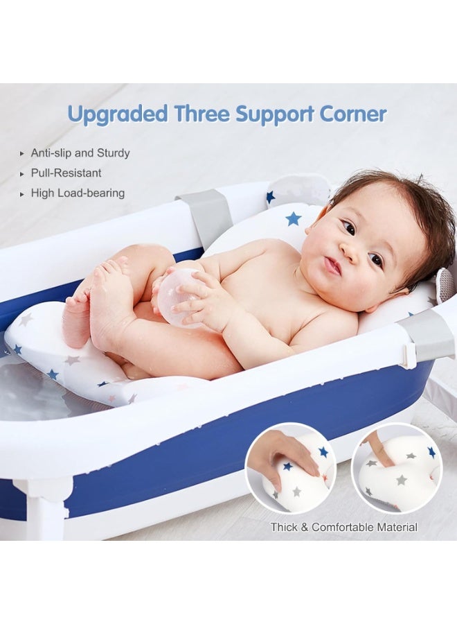 Baby Bath Cushion with Shampoo Cup Set, Soft Infant Bath Support Pillow, Non Slip Newborn Bathtub Support, Comfortable Baby Bath Seat for Head and Body Support, Adjustable Bath Pillow for Baby Shower Time - Image 2