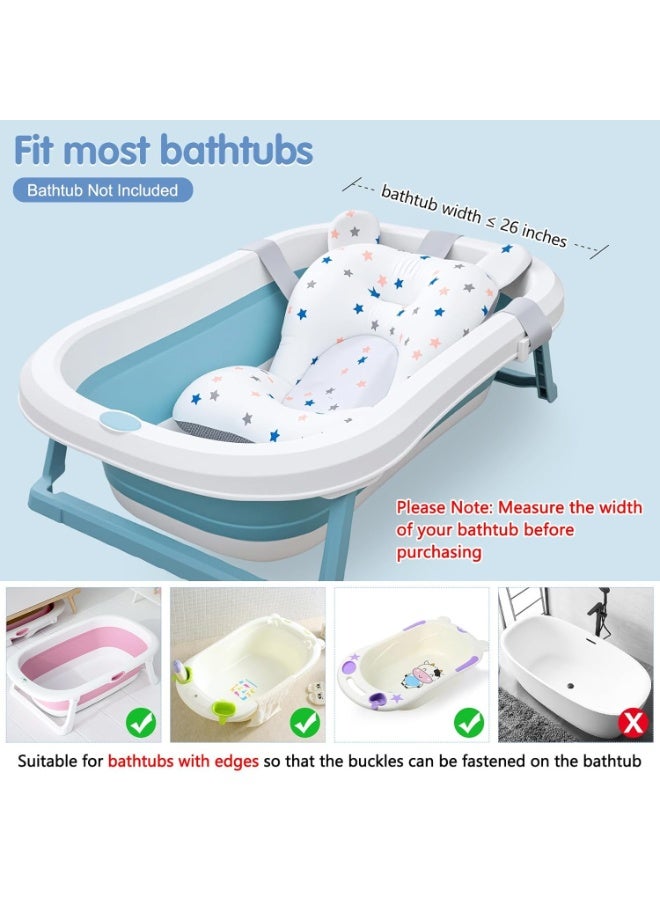 Baby Bath Cushion with Shampoo Cup Set, Soft Infant Bath Support Pillow, Non Slip Newborn Bathtub Support, Comfortable Baby Bath Seat for Head and Body Support, Adjustable Bath Pillow for Baby Shower Time - Image 5