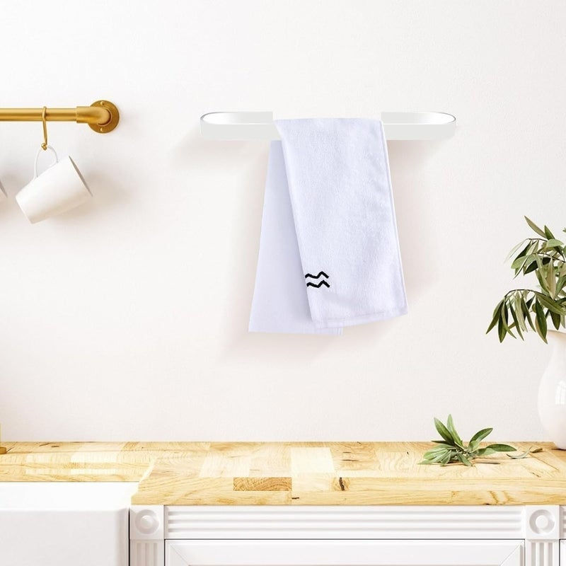 MAGICLULU Space Aluminum Towel Rack and Holder 25cm Silver Thickened Wall Mounted Bathroom Towel Bar for Kitchen and Bathroom Organization - Image 4