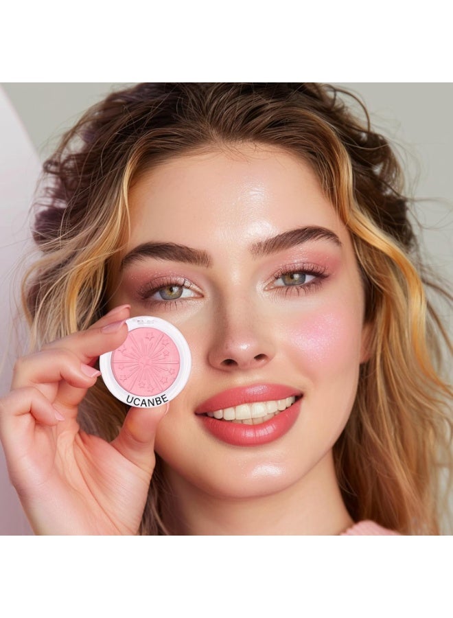 Ucanbe Baked Blush for Cheek, Glow Blushing Palette - Seamless Silky Blendable Powder Blush Makeup Palette, Delivering Long Last Natural Ruddy Complexion, 01 First Sight - Image 3