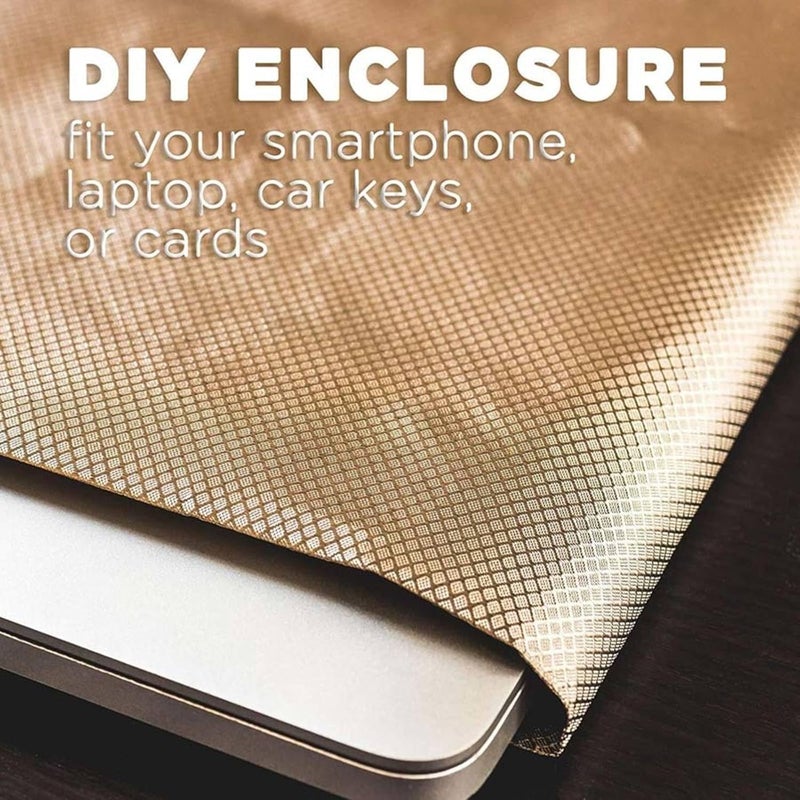 EMF Fabric Soft EMF Protection Faraday Fabric 5G/EMP Shield for Home Shields RFID, Bluetooth, WiFi, GPS Premium Soft Material Easy Cut DIY,gold-5x1.1m - Image 5