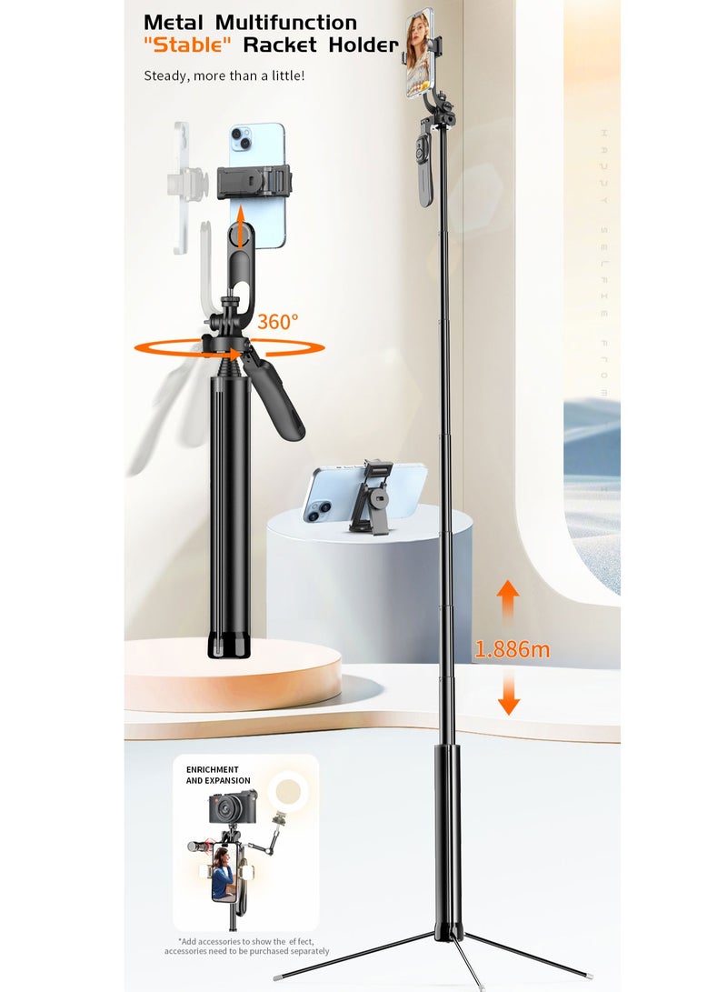 74.33”(1.88M)Balanced and stable shooting multifunctional expansion of the metal tripod selfie stick  - Image 2