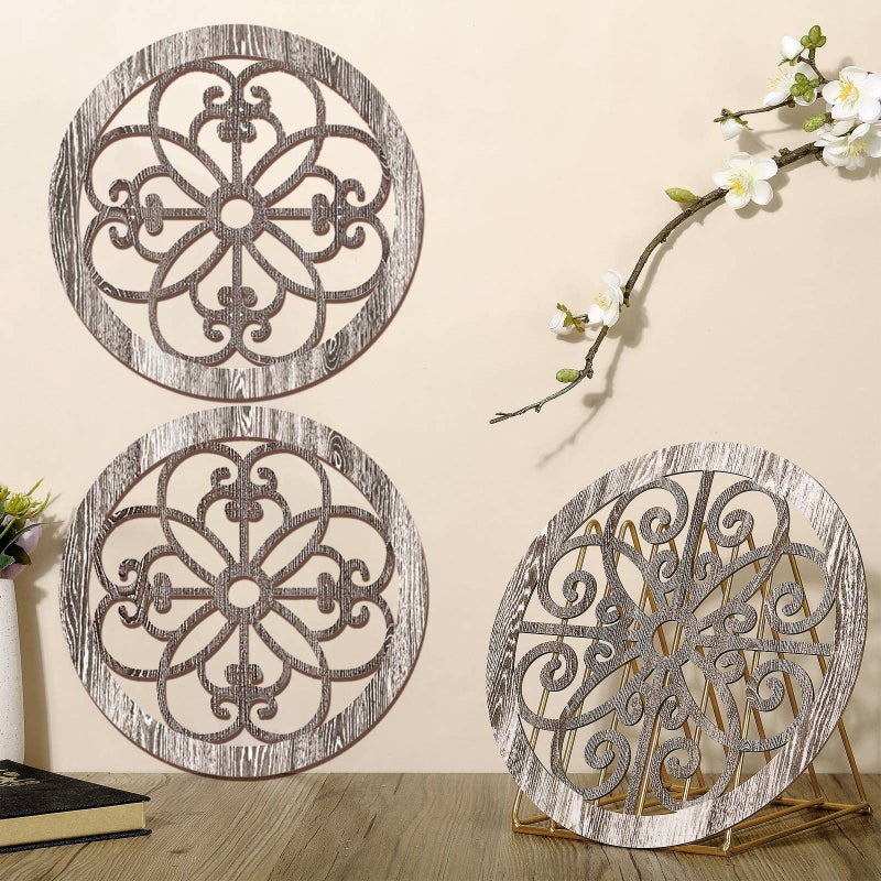 Blulu 3 Pieces Thicken Rustic Wall Decor Farmhouse Wall Art Decor Wood Hanging Decoration for Living Room Bedroom Home Indoor Outdoor Office(Popular Style) - Image 2