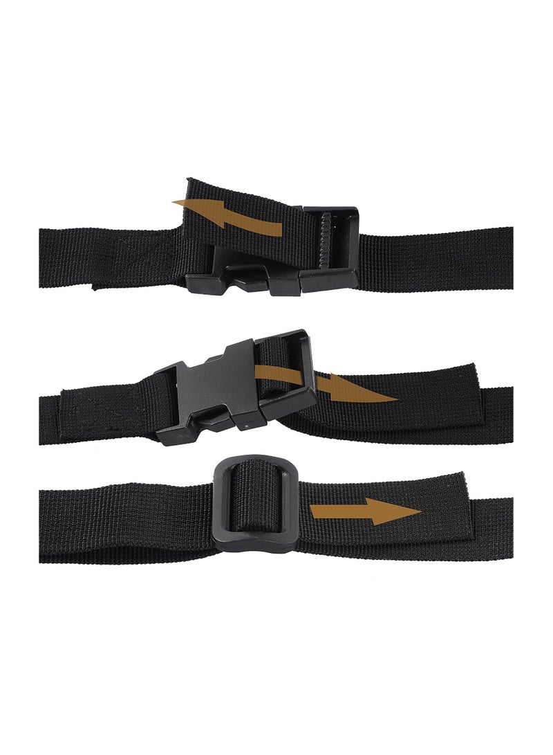 Heavy Duty Luggage and Cargo Straps, Adjustable Webbing Utility Straps for Outdoor Sports, Backpacking, Sleeping Bag Compression, and Bundling - 78 Inches, Black, 2 Pack - Image 5