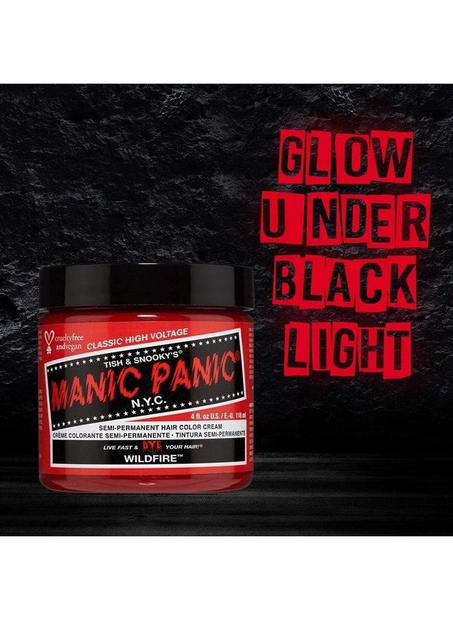 Manic Panic - Wildfire Red Hair Dye – Classic High Voltage - Semi Permanent Hair Color - Reddish Orange Shade - Glows in Blacklight - For Dark & Light Hair – Vegan, PPD & Ammonia Free - Hair Coloring - Image 1