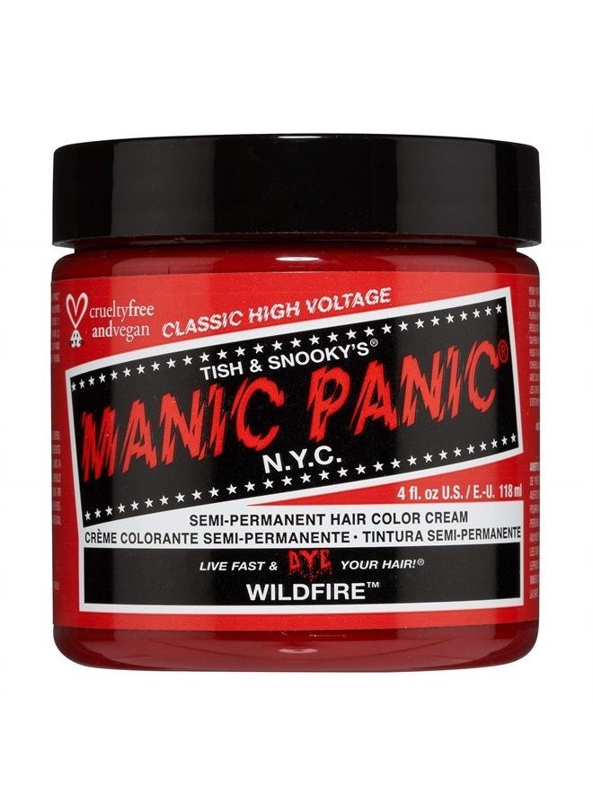 Manic Panic - Wildfire Red Hair Dye – Classic High Voltage - Semi Permanent Hair Color - Reddish Orange Shade - Glows in Blacklight - For Dark & Light Hair – Vegan, PPD & Ammonia Free - Hair Coloring - Image 1