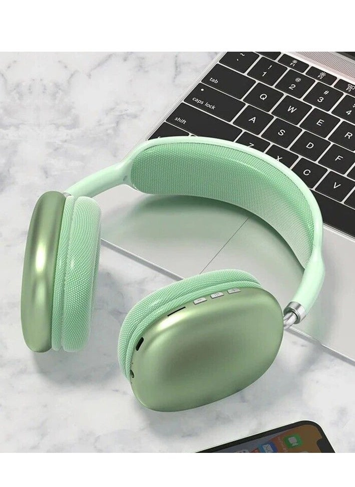 Festive Gallery - P9 Immersive Active Noise Cancelling Over-Ear Headphones, Epitome of Cutting-Edge Design and Premium Sound Quality. Elevate Your Listening Experience, Fusion of Style and Comfort (Green) - Image 1