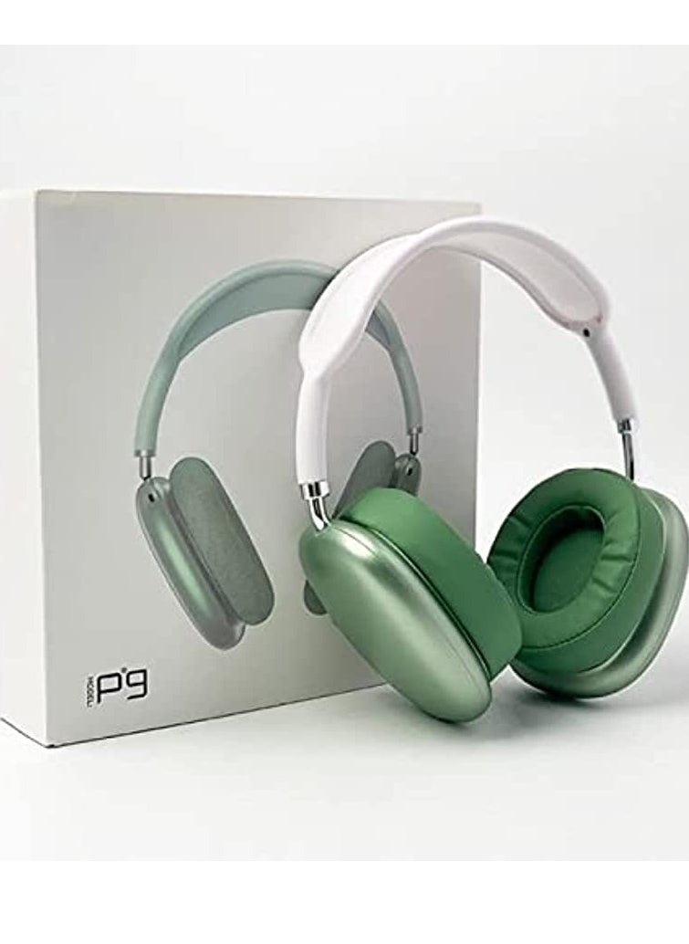 Festive Gallery - P9 Immersive Active Noise Cancelling Over-Ear Headphones, Epitome of Cutting-Edge Design and Premium Sound Quality. Elevate Your Listening Experience, Fusion of Style and Comfort (Green) - Image 1