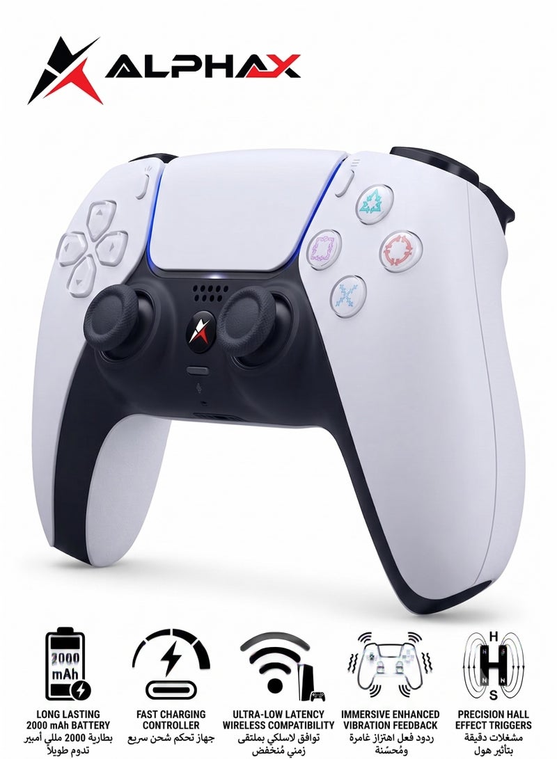 ألفا اكس Wireless Controller for PlayStation 5 (PS5) – White - Image 2