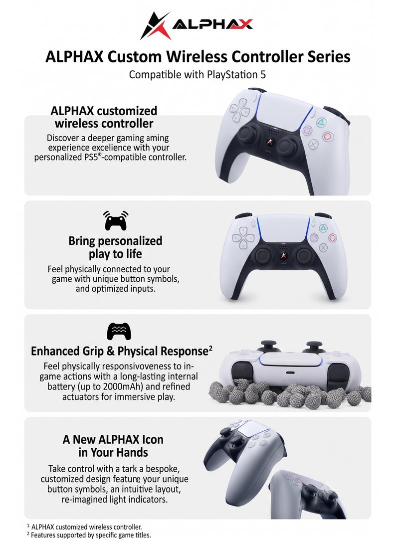 ألفا اكس Wireless Controller for PlayStation 5 (PS5) – White - Image 3