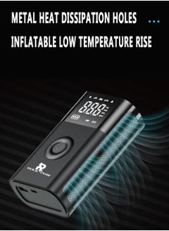روك بو نفخ الإطارات المحمولة ضاغط الهواء ، 2600mAh * 2 بطارية لاسلكية قوية مضخة الهواء ، مع 5V / 2A USB الإخراج ، العرض الرقمي / الصمام مصباح 150psi ضغط الاطارات نافخة ، تنطبق على السيارات والدراجات النارية والدراجات  - Image 5