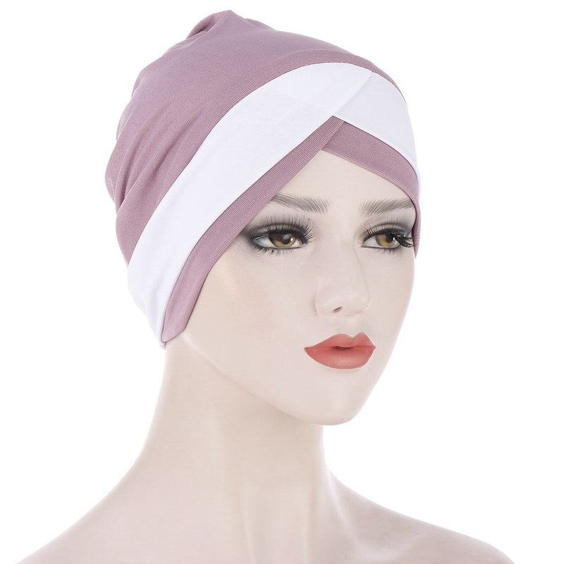 Rhinestone Floral Turban Hat Women Indian Cap Polyester - Image 1