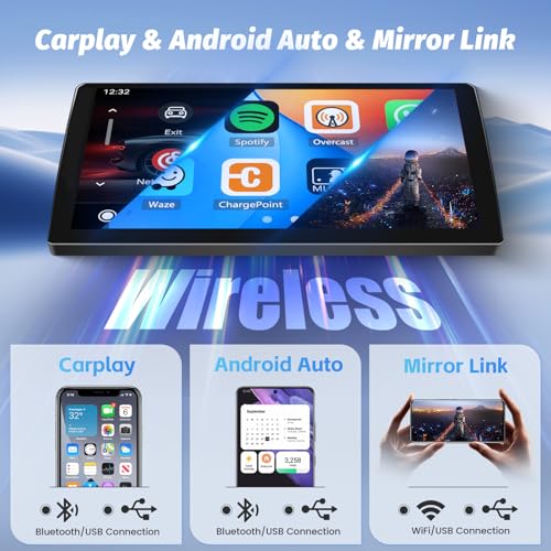 Roinvou [8 Core 4+64G] Double Din Car Radio 9.7" 1280 * 720 Touch Screen Car Stereo Head Unit Wireless CarPlay Android Auto DSP 5GHz WiFi Bluetooth 5.0 32EQ GPS Navigation FM RDS SWC + Backup Cam - Image 4