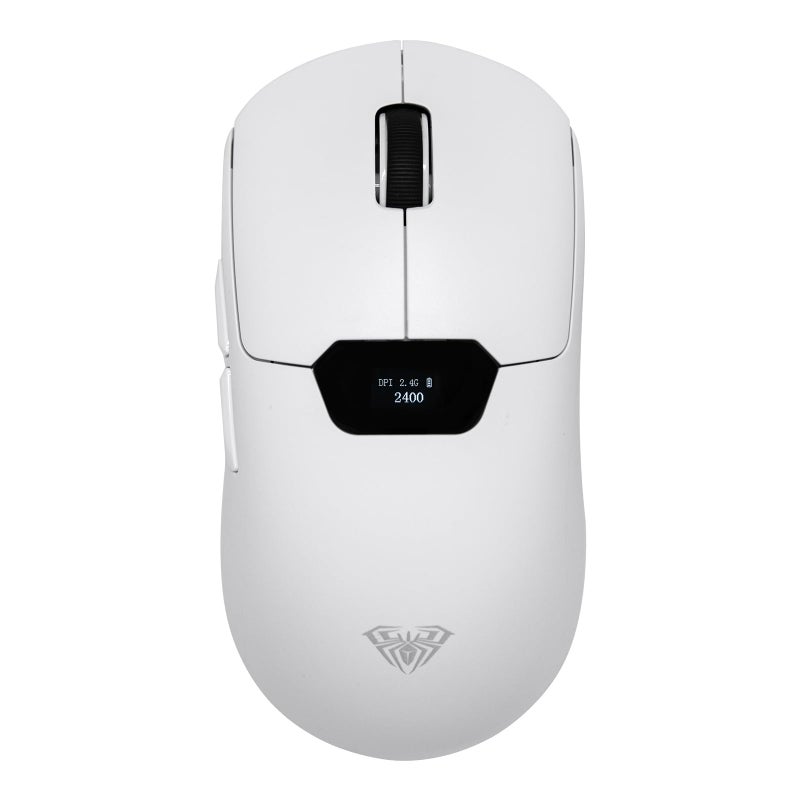 MechLands Aula SC390 Lightweight Gaming Mouse with Display Screen, 2.4G/USB-C/BT Wireless Mouse with 400mAh Battery, Adjustable 20,000 DPI & 1000 Polling Rate, PAW3311 Sensor, for Win/Mac (White) - Image 1