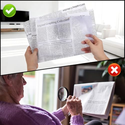 DOITOOL Large Magnifying Sheet for Reading, 3X Full A4 Page Magnifier (11.7" x 8.2"), Flat Fresnel Lens Book Magnifiers for Seniors, Optical Aid for Small Print & Aging Eyes - Image 2