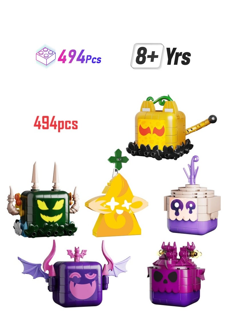 General Roblox Blox Fruit Toys Building Blocks Set 494Pcs Ideas Toys Gift For Fans Girls And Boys Adult And Kids  - Image 1