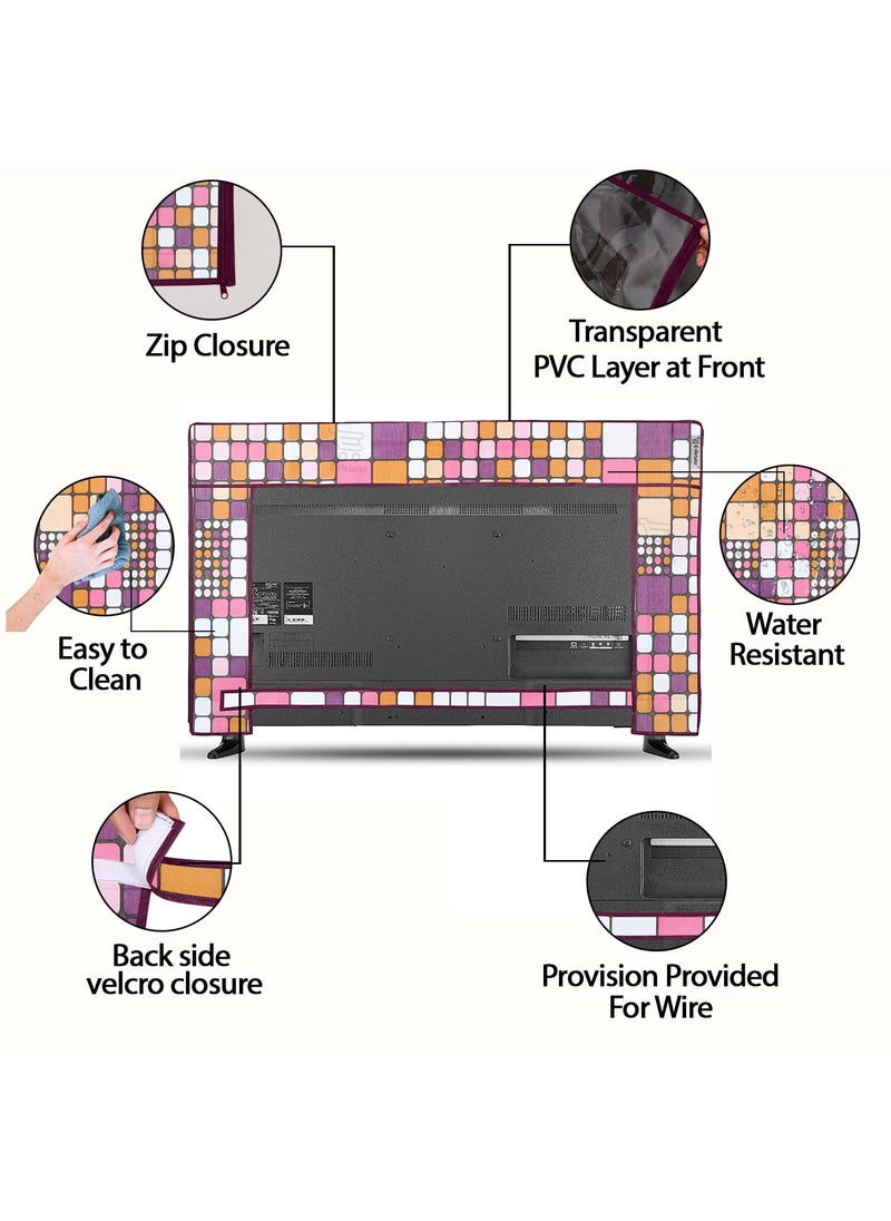 E-Retailer ERetailer Transparent LCDLED TV Protector Cover with Zipper Enclosure for 42 Inch Suitable for All Major Brand Model ColorPink Size39x3x24 Inches  - Image 5