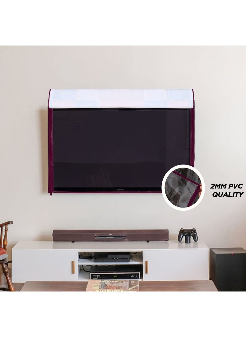 E-Retailer ERetailer Transparent LCDLED TV Protector Cover with Zipper Enclosure for 42 Inch Suitable for All Major Brand Model ColorPink Size39x3x24 Inches  - Image 2