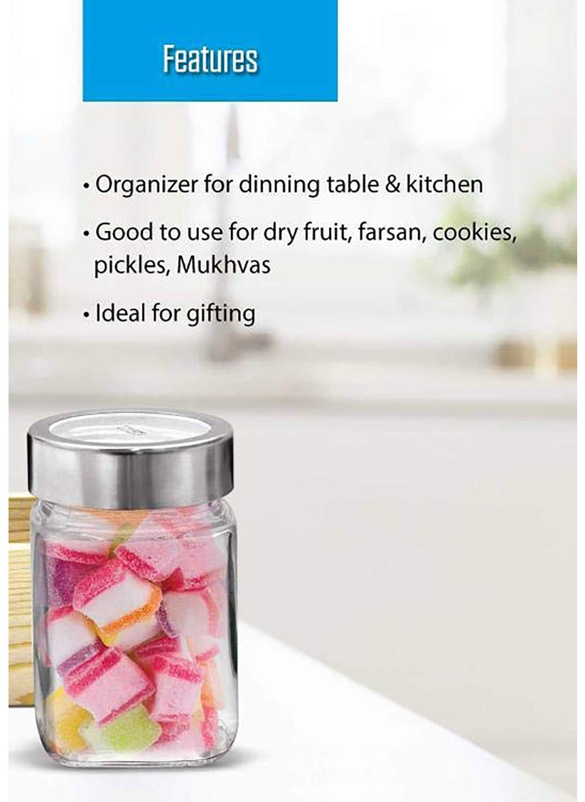 Cloudmart Cloudmart 310ml Cube Jar Transparent Storage Container Glass Jar Kitchen Glass Bottle for Spices and More Set Of 12  - Image 2