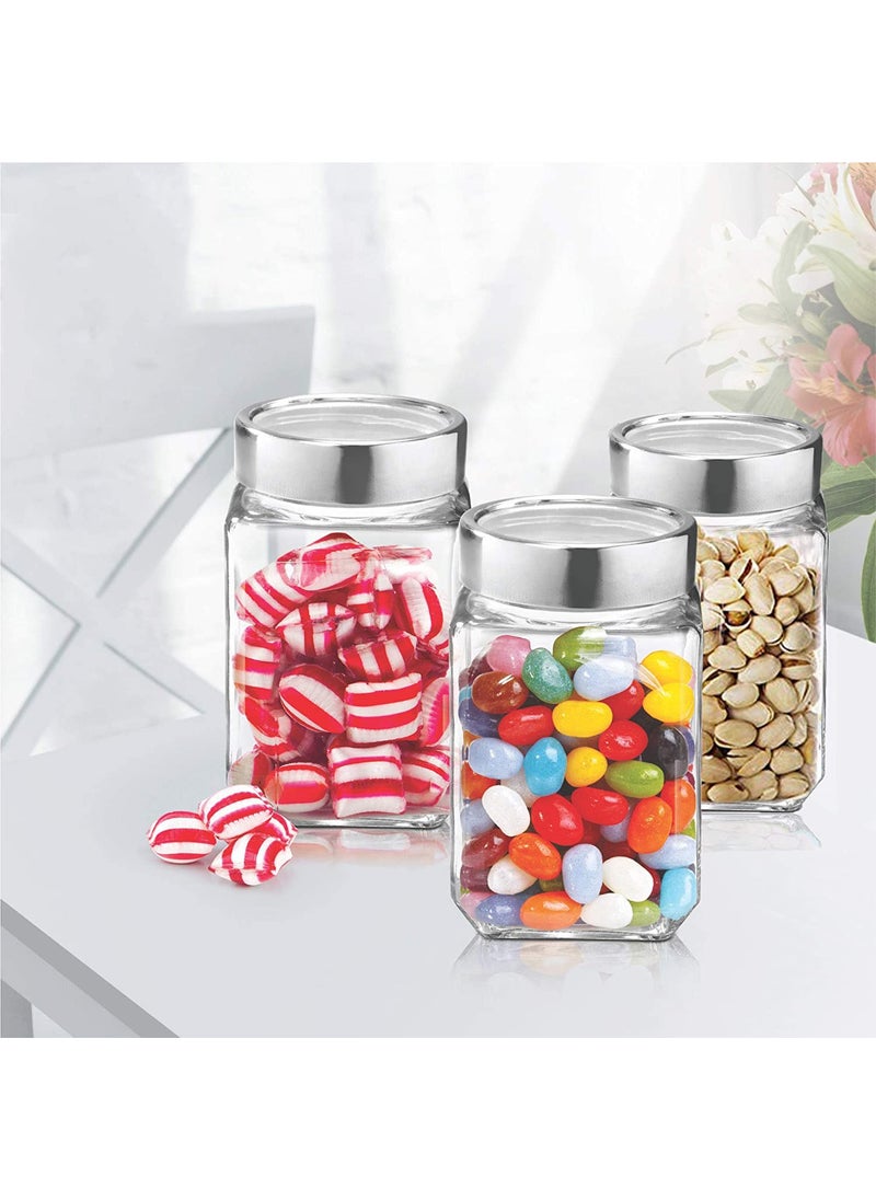 Cloudmart Cloudmart 310ml Cube Jar Transparent Storage Container Glass Jar Kitchen Glass Bottle for Spices and More Set Of 12  - Image 5