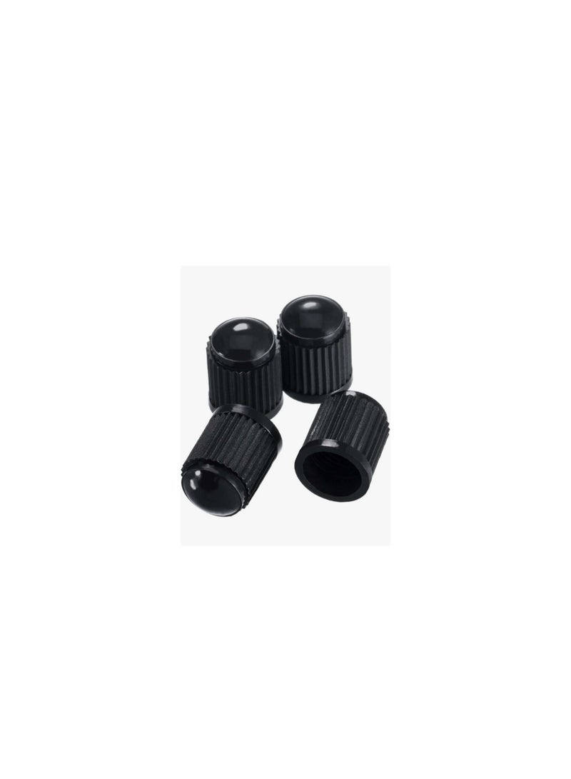 Valve Caps Set - Pack of 4 Tire Valve Caps, Suitable Valve Kit for Cars and Bikes, Wheel Valve Stem - Set of 4 Plastic Valve Caps, Valve Cap Cover, Plastic Valve Stem for Tires - Black Valve Stem Co - Image 1