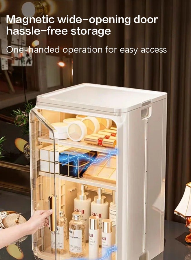 Sunnaltree Cup Drying Rack,Foldable Cup Cabinet,Dustproof Cup Storage Rack,Water Cup Organizer,Magnetic Single Door With Handle,Home Desktop Perfume&Cosmetics Storage Box for Livingroom,Bedroom - Image 2