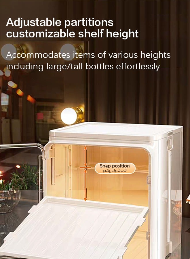 Sunnaltree Cup Drying Rack,Foldable Cup Cabinet,Dustproof Cup Storage Rack,Water Cup Organizer,Magnetic Single Door With Handle,Home Desktop Perfume&Cosmetics Storage Box for Livingroom,Bedroom - Image 3