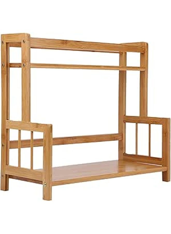 Wooden Kitchen Countertop Organizer 2 Tier Spice Rack Shelf 41 7x18x37cm Storage - Image 1