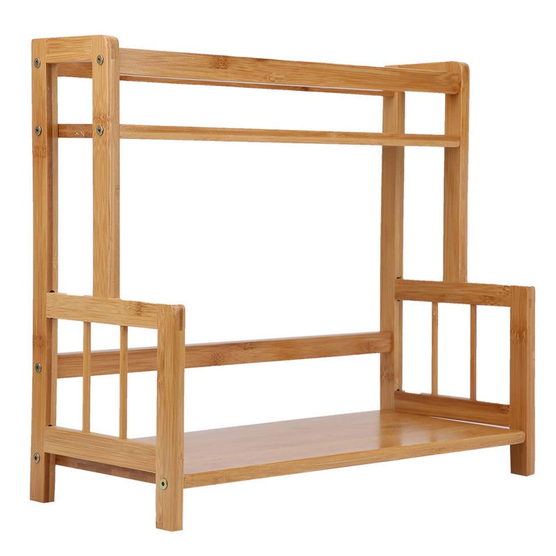 Wooden Kitchen Countertop Organizer 2 Tier Spice Rack Shelf 41 7x18x37cm Storage - Image 2