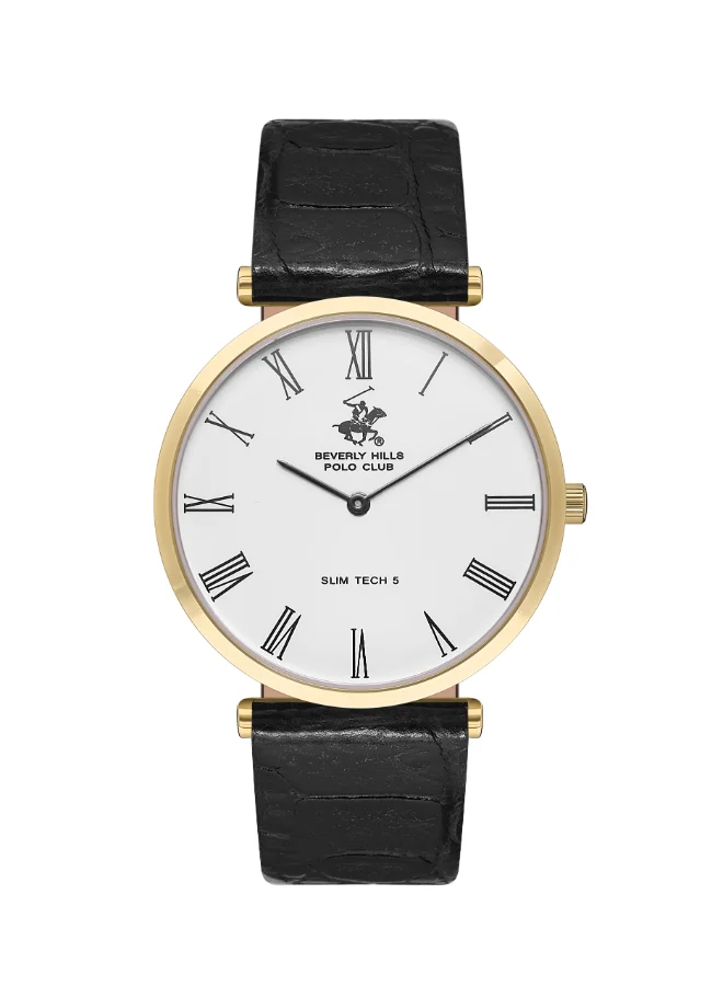 BEVERLY HILLS POLO CLUB Polo Club Men's Watch, Analog Display and Leather Strap - BP3615X.131, Black