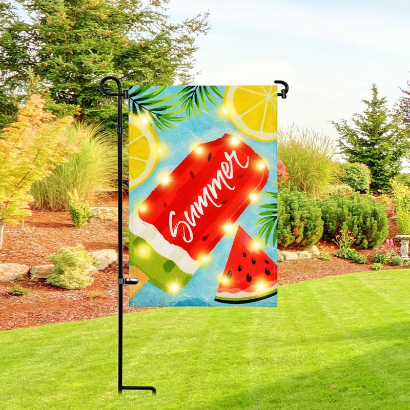 FLAGMESAGE 3 Pack Garden Flag Stand Holder Pole,Premium Powder-Coated Weather-Proof Metal Paint Yard Flag Stand with Tiger Clip and Spring Stoppers,House Flag Pole Holder for Outdoor Garden Lawn - Image 2