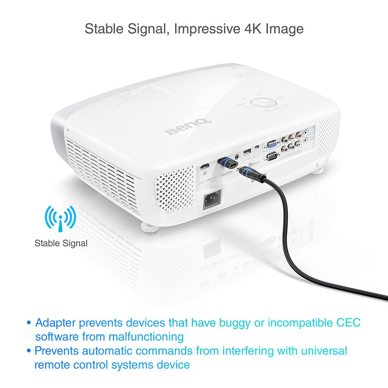 BlueRigger HDMI CEC Less Adapter (4K UHD, ARC, Ethernet, Male to Female CEC Blocker) - Compatible with HDTV, TV Stick, Chromecast, Nintendo Switch, Xbox, PS5, PC, Soundbar - Image 3