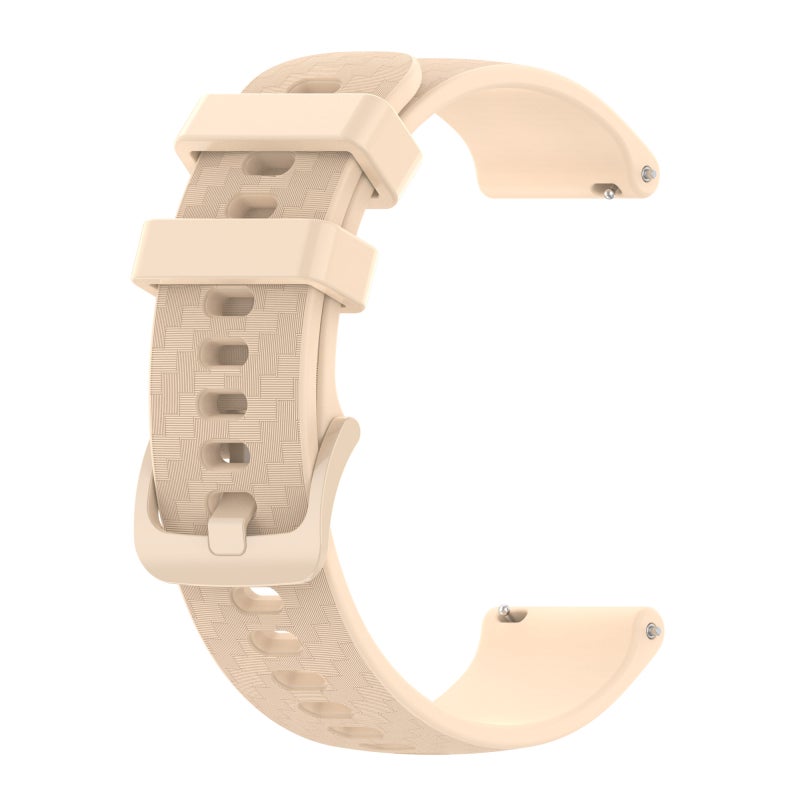 S-TOP For Garmin Vivomove Style 20mm Carbon Fiber Striped Silicone Watch Band(Beige) - Image 1