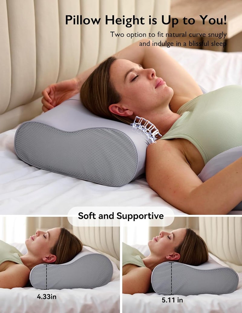 Momcozy وسادة الحمل من مومكوزي مع غطاء تبريد قابل للفصل وسادة الأمومة على شكل G مع دعم كامل للجسم للحوامل باللون الرمادي - Image 5