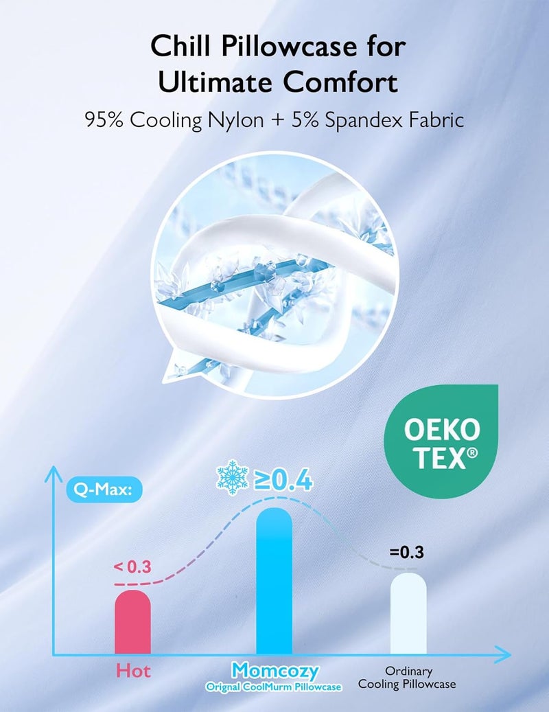 Momcozy وسادة الحمل من مومكوزي مع غطاء تبريد قابل للفصل وسادة الأمومة على شكل G مع دعم كامل للجسم للحوامل باللون الرمادي - Image 4