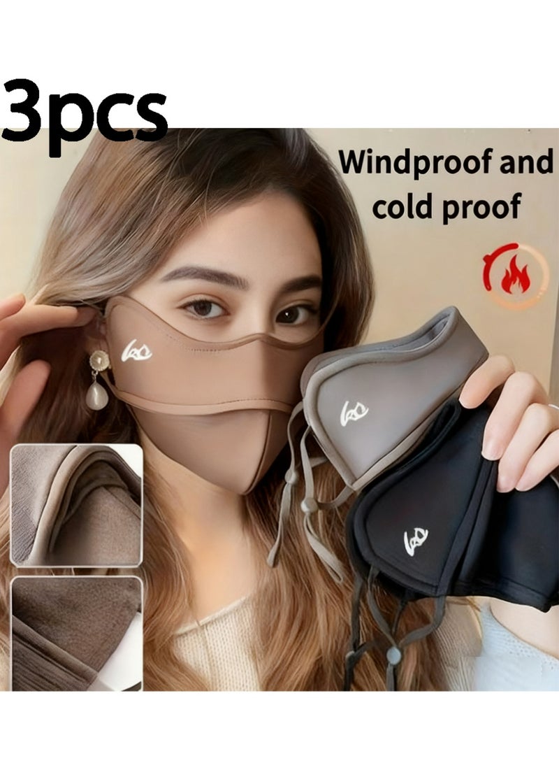 LLASIDO 3PCS Winter UV Face Mask Windproof Breathable Washable Sun Protection Face Shield for Men Women Running Cycling Hiking Working - Image 1