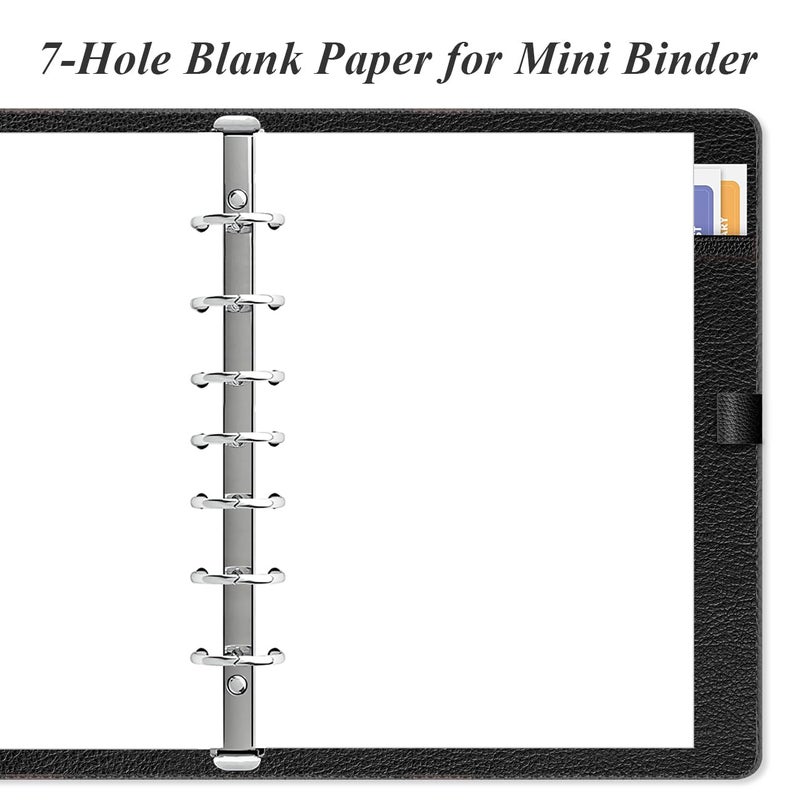 Yaridar A5 Blank Refill Paper - 100 Sheets/200 Pages Loose Leaf Paper for Filofax Planner, Organizer, Binders, 7-Hole Punched, 100gsm Blank Paper, 5.8" x 8.3 " - Image 2