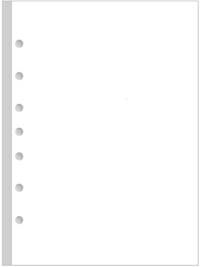 Yaridar A5 Blank Refill Paper - 100 Sheets/200 Pages Loose Leaf Paper for Filofax Planner, Organizer, Binders, 7-Hole Punched, 100gsm Blank Paper, 5.8" x 8.3 " - Image 1