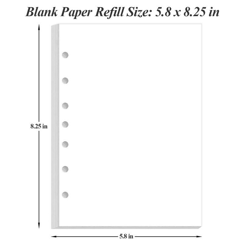 Yaridar A5 Blank Refill Paper - 100 Sheets/200 Pages Loose Leaf Paper for Filofax Planner, Organizer, Binders, 7-Hole Punched, 100gsm Blank Paper, 5.8" x 8.3 " - Image 3