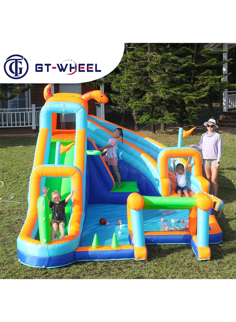 GT-Wheel Inflatable Twin Water Slide for Kids Outdoor Play Double the Fun - Image 2