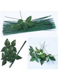 Generic 50pcs/Set Flower Stub Fake Flower Stem Iron Wire Stem DIY Paper Stems Artificial Flower Stub Drift Craft Decor Soap Holding Flower stem(10inch,Green)  - Image 3