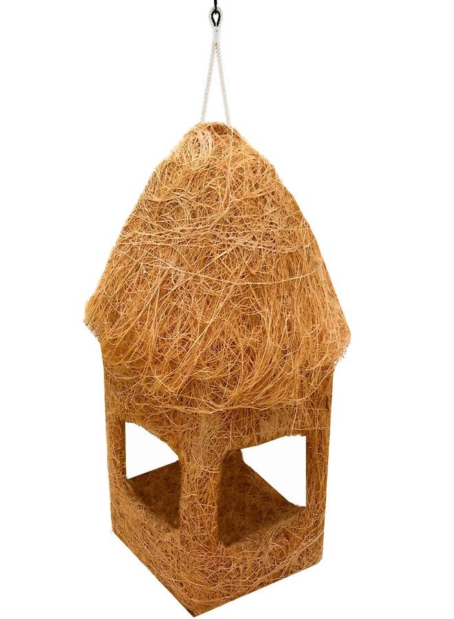 LIVEONCE Classic Hut Bird Feeder Purely Handmade with Easy Hanging Rings - Image 1