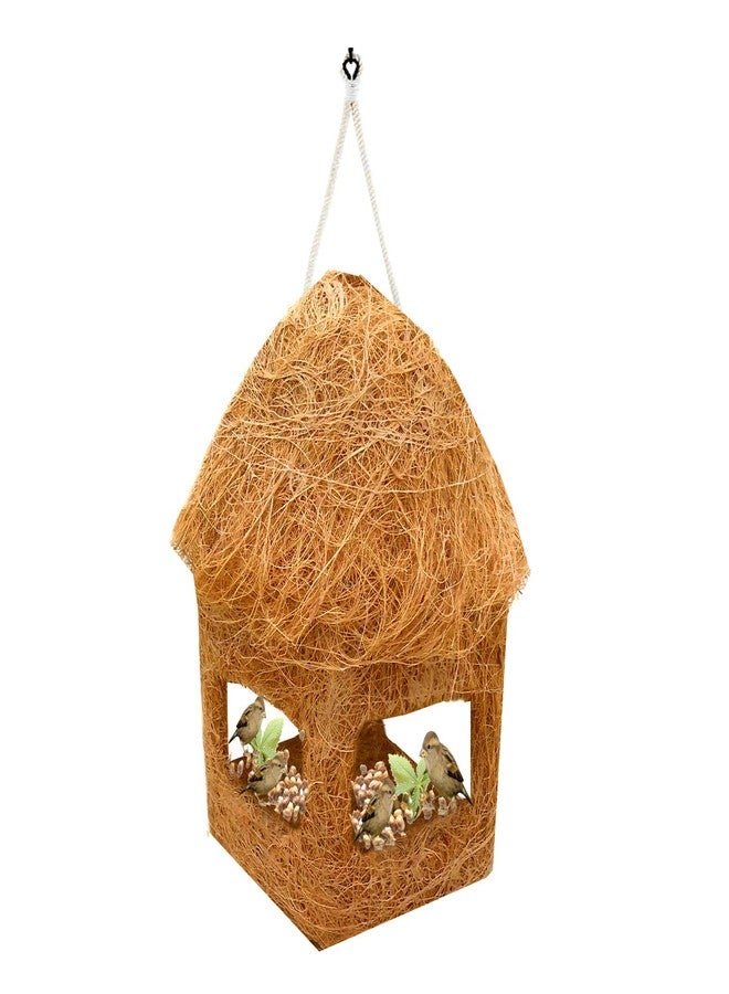 LIVEONCE Classic Hut Bird Feeder Purely Handmade with Easy Hanging Rings - Image 2