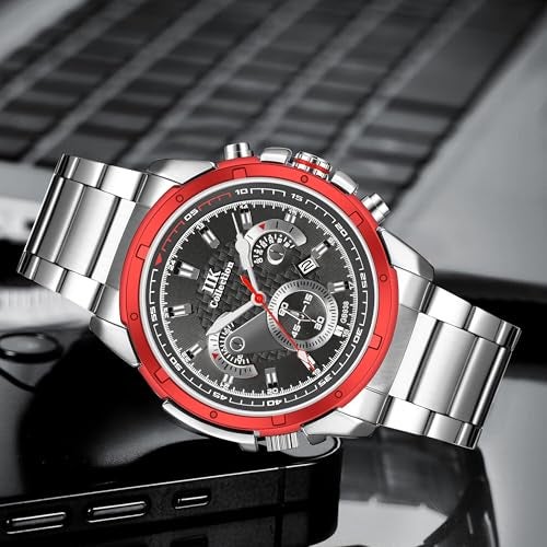 IIK COLLECTION Watch for Man Stainless Steel Chain|Long Battery Life with Long Lasting Polish Water Resistance| Trendy Design| Push Button Lock Durable Watch for Boys - Image 3
