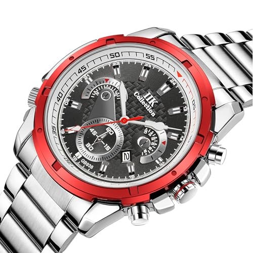 IIK COLLECTION Watch for Man Stainless Steel Chain|Long Battery Life with Long Lasting Polish Water Resistance| Trendy Design| Push Button Lock Durable Watch for Boys - Image 4