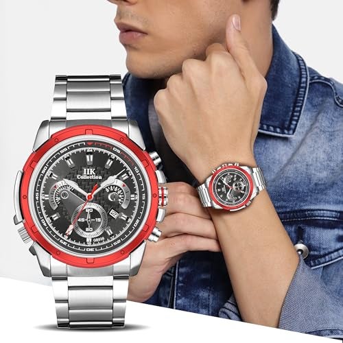 IIK COLLECTION Watch for Man Stainless Steel Chain|Long Battery Life with Long Lasting Polish Water Resistance| Trendy Design| Push Button Lock Durable Watch for Boys - Image 2