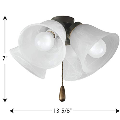 Progress Lighting P2643-20WB Fan Light Kit, Antique Bronze - Image 4